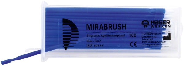 MIRABRUSH® 100 Stück blau, 11 cm, flach