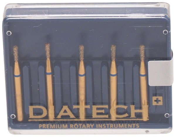 DIATECH Diamanten G807 5 Stück blau mittel (M), FG, Figur 225 umgekehrter Kegel, 3,5 mm, ISO 012