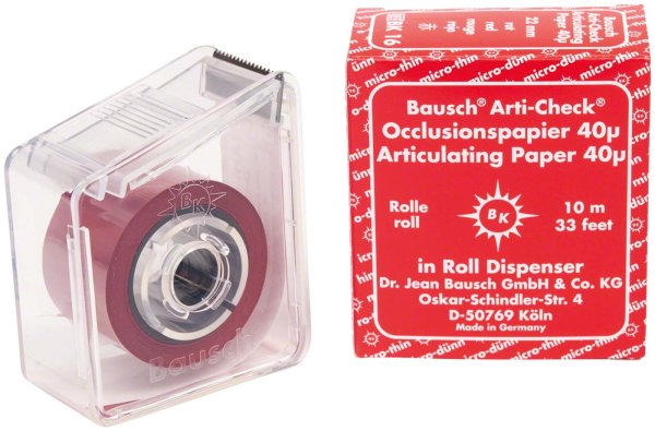 Occlusionspapier Arti-Check® 40 µ **Spenderbox** 10 m Rolle rot, 22 mm, BK 16