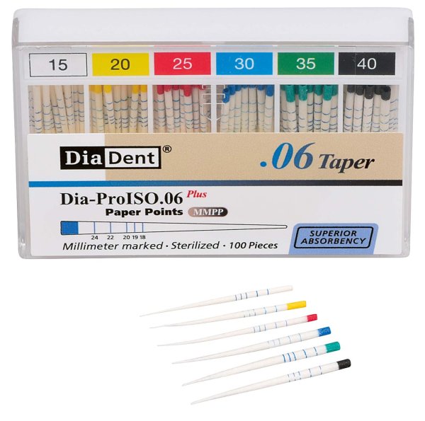 DiaDent® Dia-Pro Paper Points 100 Stück Taper.06, ISO 015-040