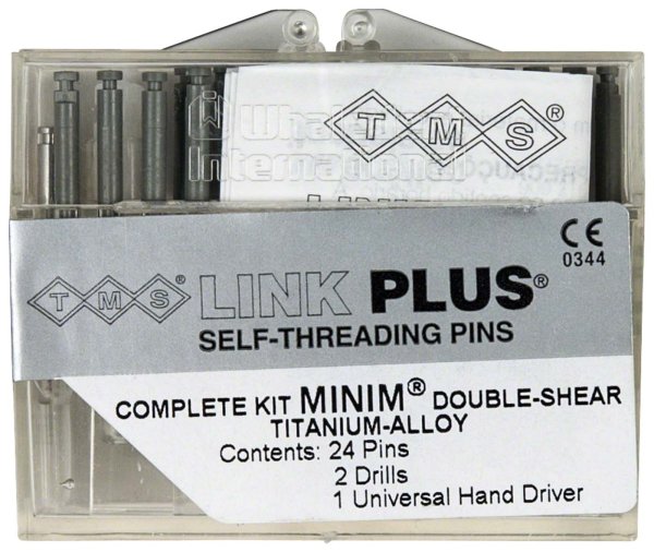 TMS® LINK 24 Titan-Doppelstifte, 1 Bohrer K-92, 1 Handschraubschlüssel, Minim silber 2 in 1 EL841-24