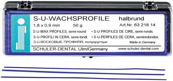 S-U-Wachsprofile 50 g Wachsprofile halbrund, 1,8 x 0,9 mm