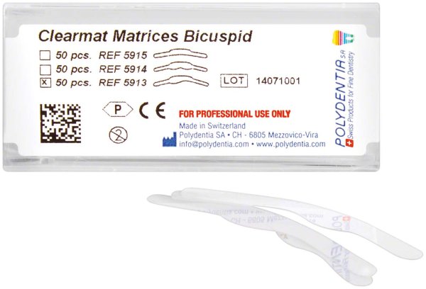 Clearmat Matrizen 50 Stück Höhe 4,5 / 7,5 mm, Stärke 0,075 mm, Prämolar, MO/OD