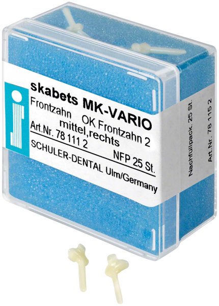 skabets MK-VARIO **Nachfüllpackung** 25 Stück Oberkiefer Frontzahn 2 mittel links