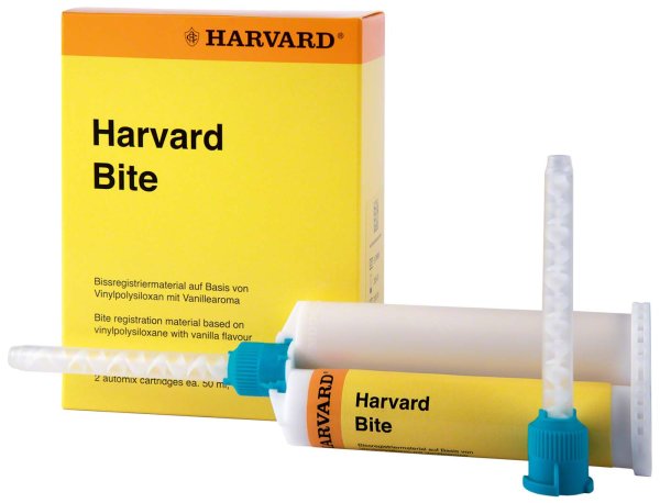 Harvard Bite 2 x 50 ml Doppelkartusche Vanille, 12 Mischkanülen gelb
