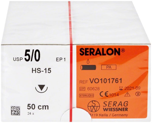 SERALON® 24 Nadeln blau, 0,5 m, HS-15, Stärke 5/0