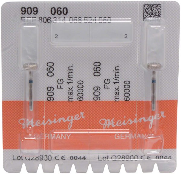 Diamanten 909 2 Stück blau mittel, FG, Figur 068 Rad, 2,3 mm, ISO 060