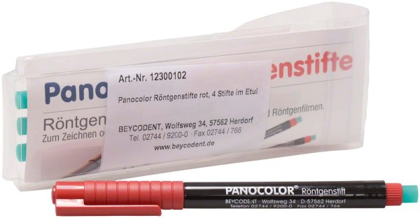 Panocolor® Röntgenstifte 4 Stück rot