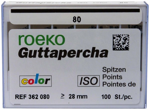 Guttapercha ISO color 100 Stück ISO 080