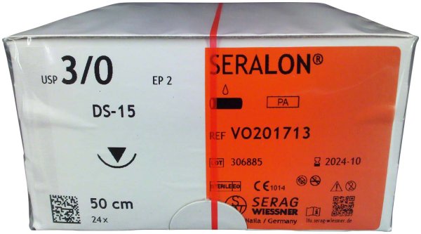 SERALON® 24 Nadeln blau, 0,5 m, DS-15, Stärke 3/0