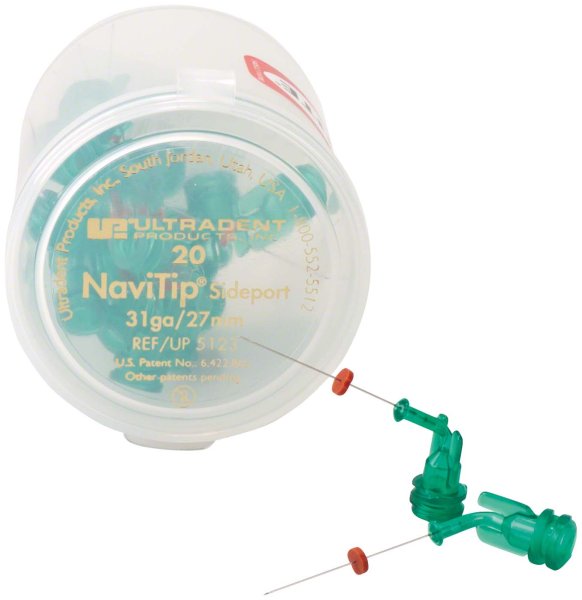 NaviTip™ Double Sideport Irrigator 20 Stück grün, Ø 0,28 mm, 31ga, Länge 27 mm