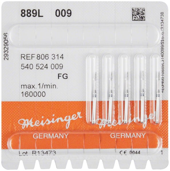 Diamanten 889 5 Stück blau mittel, FG, Figur 540 lang, Flamme, 3,5 mm, ISO 009