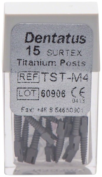 Classic Surtex Titan Wurzelstifte 15 Stück 9,3 mm, Ø 1,5 mm, Größe 4
