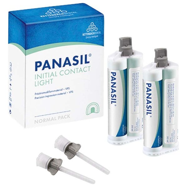Panasil® initial contact Light 2 x 50 ml Doppelkartusche, 8 Mischkanülen grau