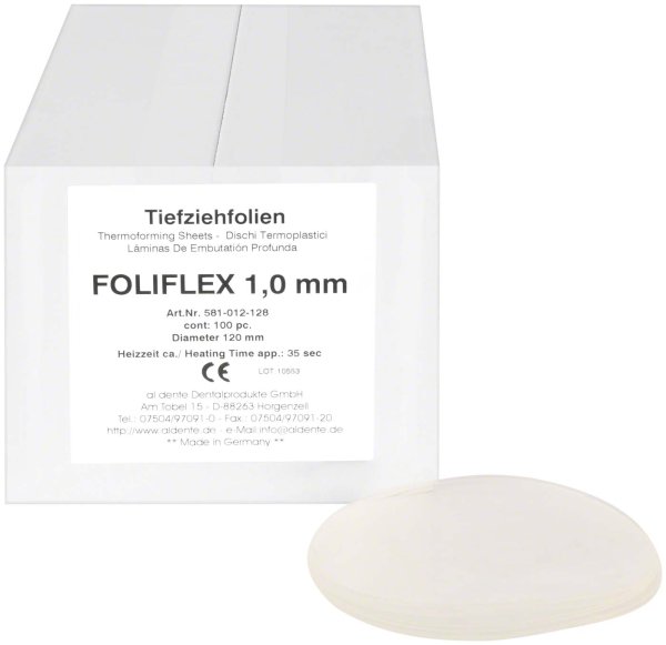 Foliflex 100 Stück transparent, Ø 120 mm, Stärke 1 mm