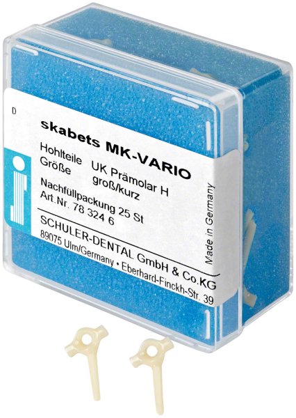 skabets MK-VARIO **Nachfüllpackung** 25 Stück Unterkiefer Prämolar H groß kurz