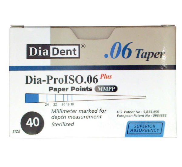 DiaDent® Dia-Pro Paper Points 100 Stück Taper.06, ISO 040