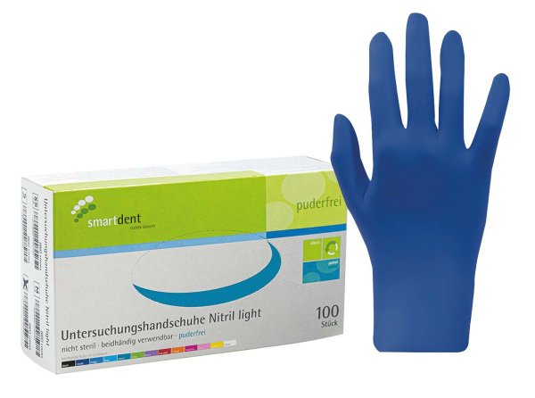 smart Nitrilhandschuhe light 100 Stück puderfrei, cobalt, XS