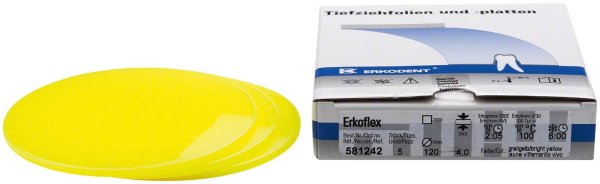 Erkoflex-color 5 Stück Ø 120 mm, Stärke 4 mm, grellgelb