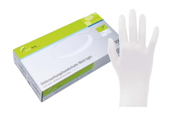 smart Nitrilhandschuhe light 100 Stück puderfrei, weiß, M