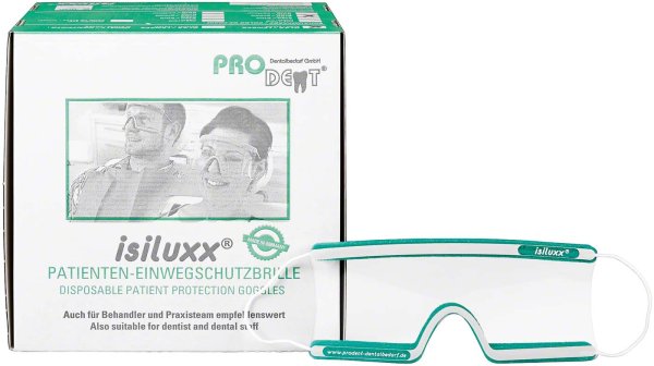 isiluxx Einwegschutzbrillen 40 Stück grün, klare Gläser