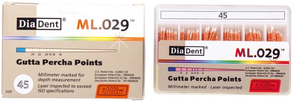 DiaDent® ML.029™ Gutta Percha Points 120 Stück ISO 045