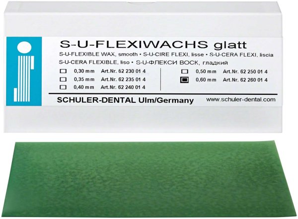 S-U-Flexiwachs 15 Stück glatt, Stärke 0,6 mm