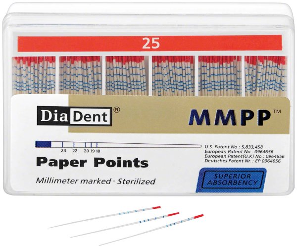 DiaDent® Papierspitzen 200 Stück ISO 025