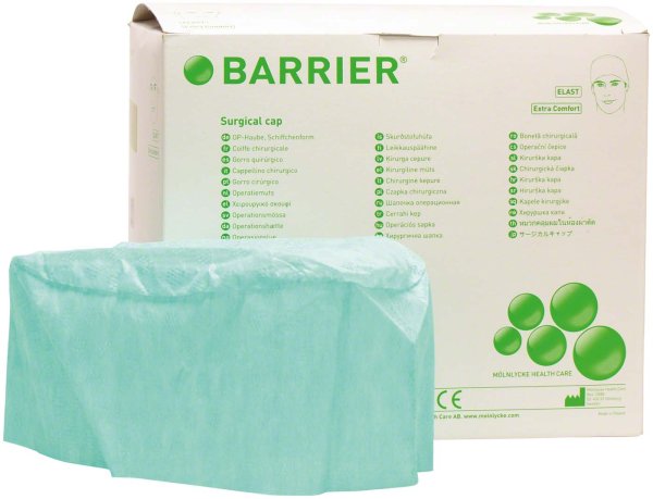 BARRIER® OP-Haube Elast 150 Stück grün