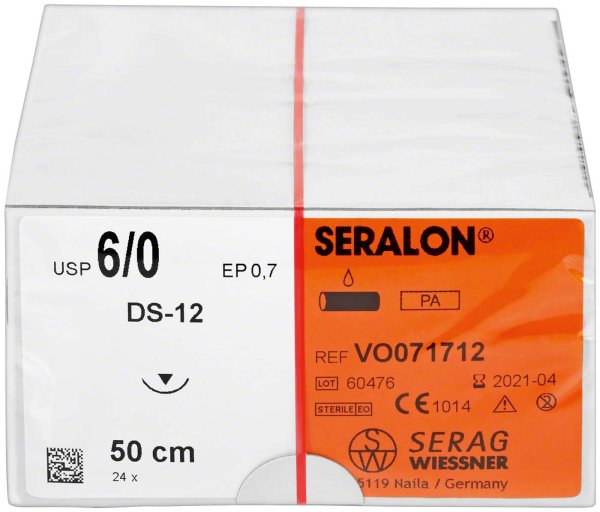 SERALON® 24 Nadeln blau, 0,5 m, DS-12, Stärke 6/0