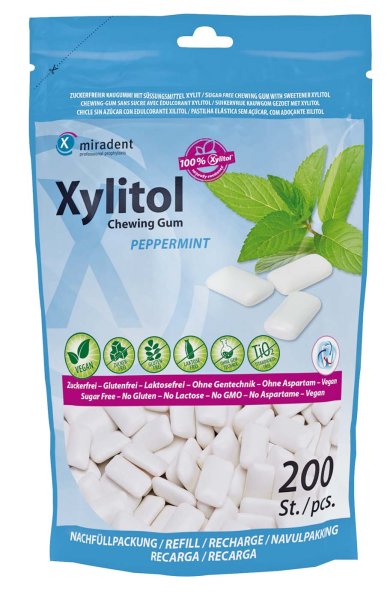 Xylitol Chewing Gum 200 Stück Pfefferminz