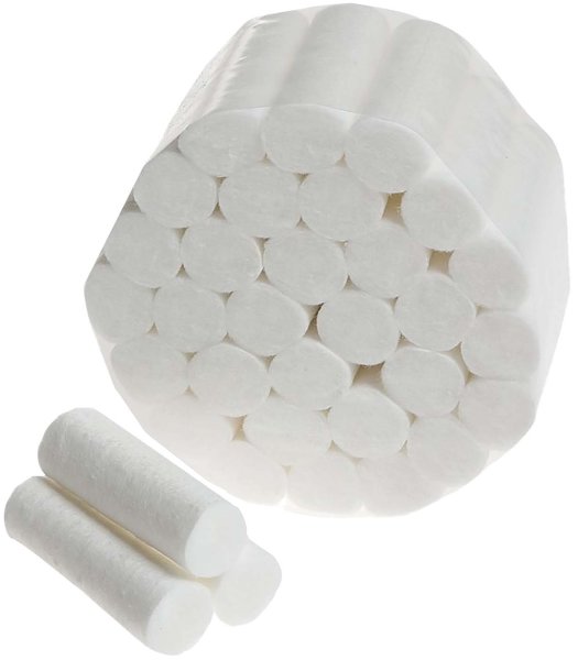 Zahnwatterollen **Karton** 5 x 300 g Ø 12 mm x 38 mm, weiß, Größe 3
