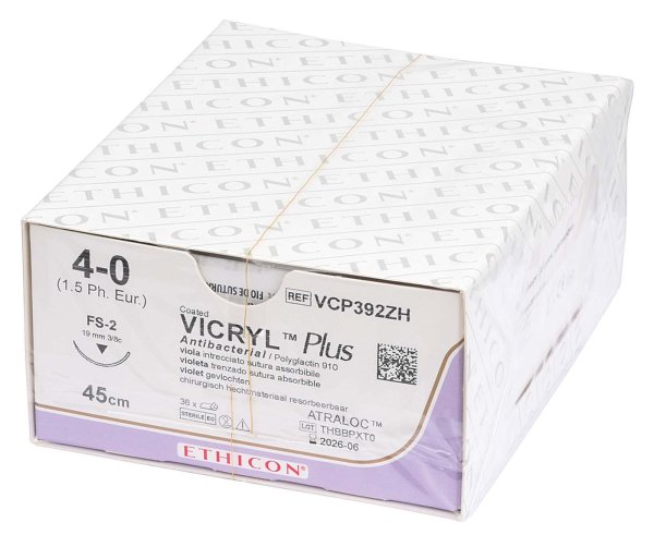 VICRYL™ Plus 36 Stück violett, 45 cm, FS2, USP 4-0, Stärke 1,5
