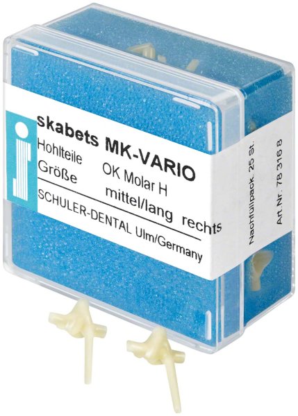 skabets MK-VARIO **Nachfüllpackung** 25 Stück Oberkiefer Molar H MIT LG rechts