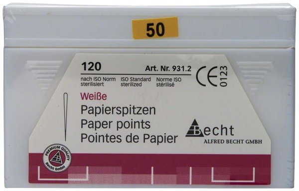 Papierspitzen weiß 120 Stück ISO 050