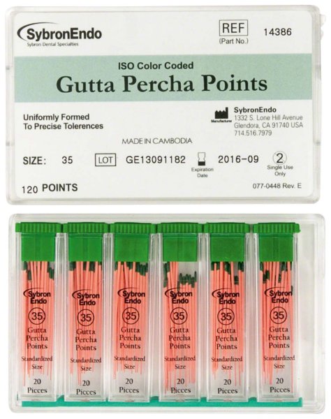 Standardized Gutta Percha 6 x 20 Stück ISO 035