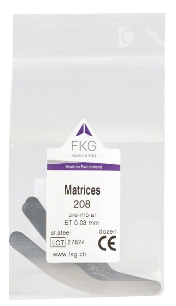 FKG Matrizen 12 Stück 208, ET 0,03 mm, Prämolar