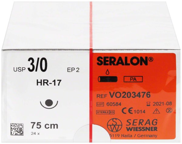 SERALON® 24 Nadeln blau, 0,75 m, HR-17, Stärke 3/0