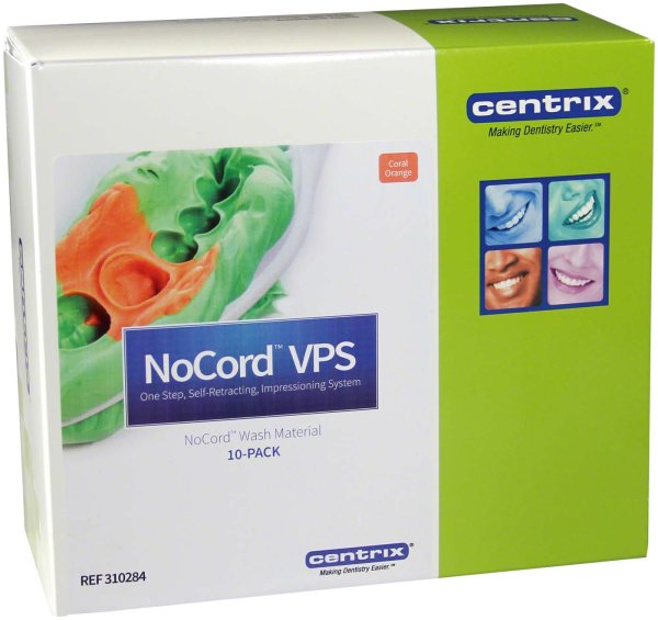 NoCord™ VPS 10 x 50 ml Doppelkartusche Wash-Material, 12 SuperMixer Mischdüsen gelber Ansatz mit Auf