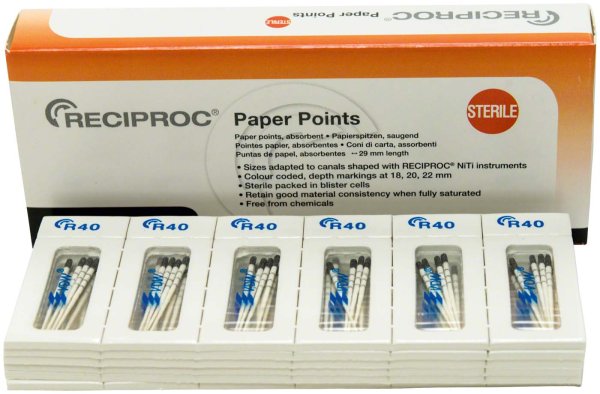 RECIPROC® Papierspitzen 144 Stück ISO 040