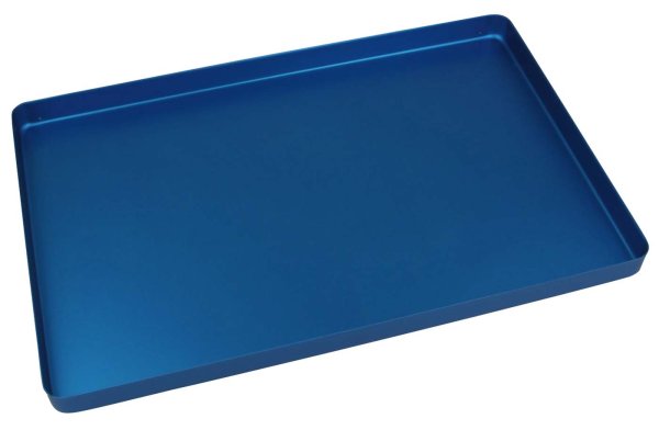 Norm-Tray Aluminium Boden ungelocht blau, 18 x 28 cm