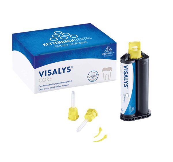 Visalys® Core **Normal pack** 45 g (25 ml) Kartusche weiß, 20 Mischkanülen, 20 Intraoral Tips