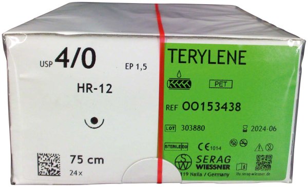 TERYLENE 24 Nadeln grün, 75 cm, HR-12, Stärke 4/0