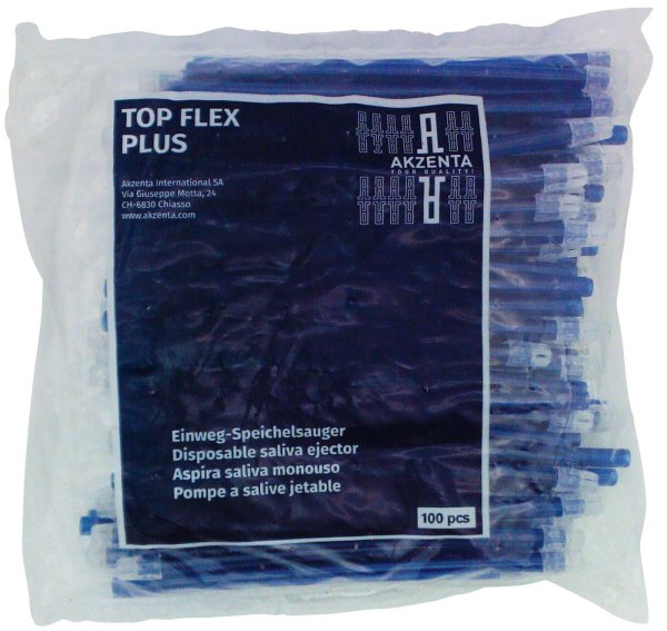 TOP FLEX Speichelsauger 100 Stück dunkelblau