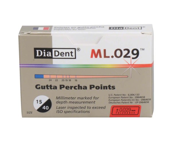 DiaDent® ML.029™ Gutta Percha Points 120 Stück ISO 015-040