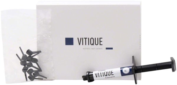 Vitique 6 g Spritze Zement BL, 10 Veneer-Tips