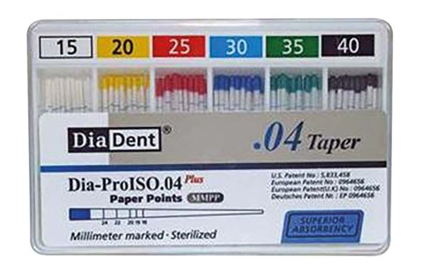 DiaDent® Dia-Pro Paper Points 100 Stück Taper.04, ISO 015-040