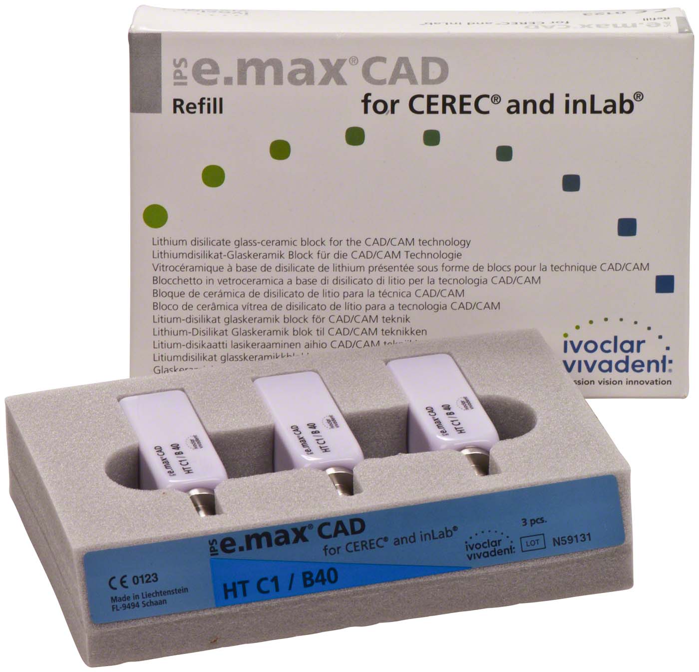 IPS e.max CAD-on-Technik 3 Stück Gr. B40, C1 HT | CAD/CAM Material ...
