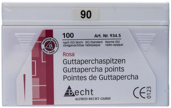 Guttaperchaspitzen rosa 100 Stück ISO 090