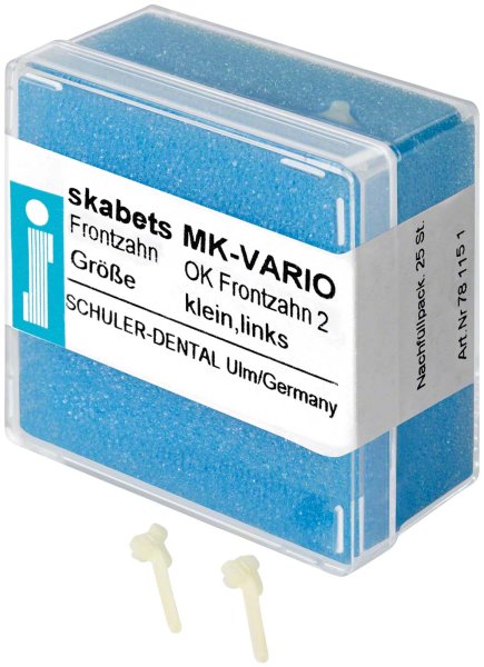 skabets MK-VARIO **Nachfüllpackung** 25 Stück Oberkiefer Frontzahn 2 klein links